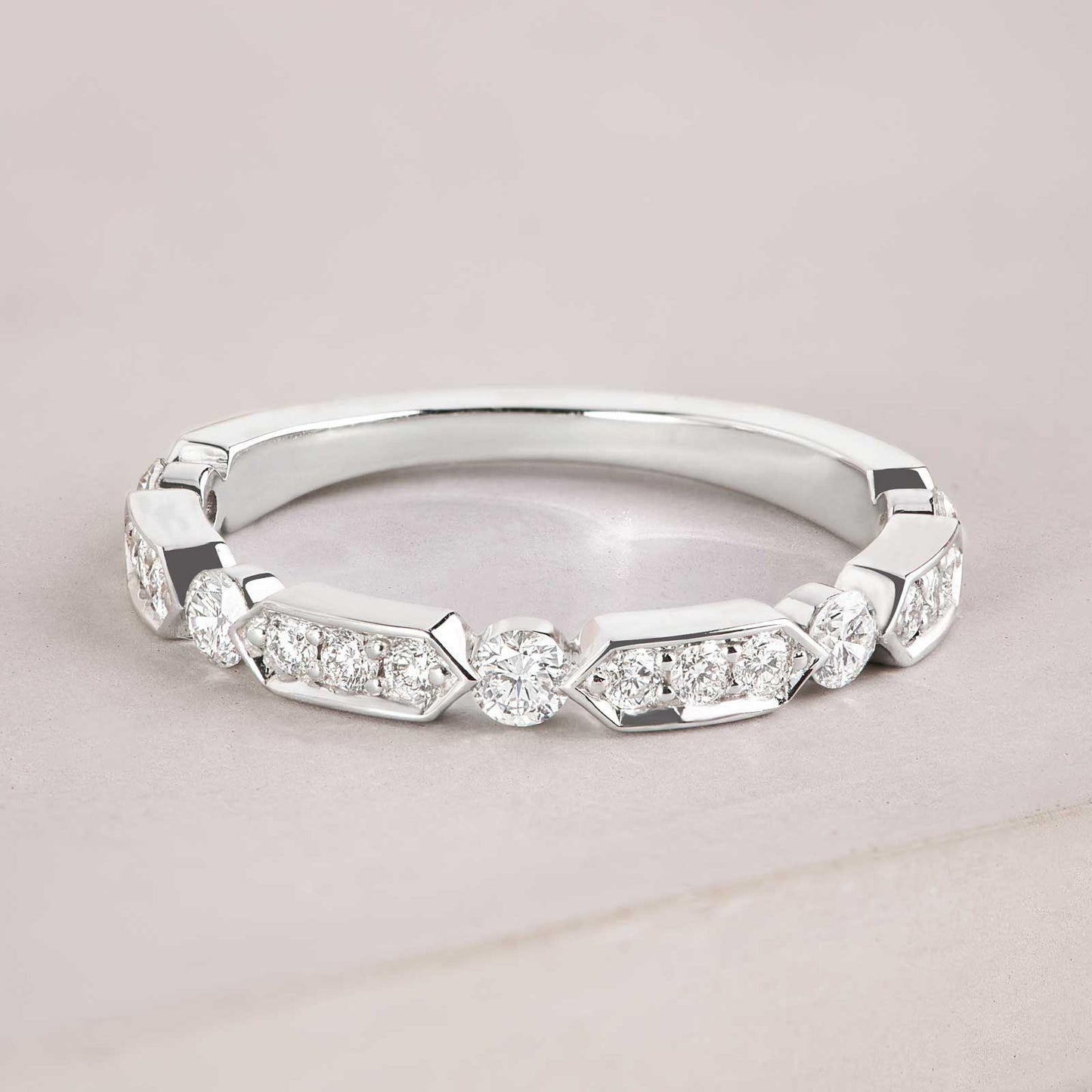 0.5 TCW Round Half Eternity Moissanite Wedding Band