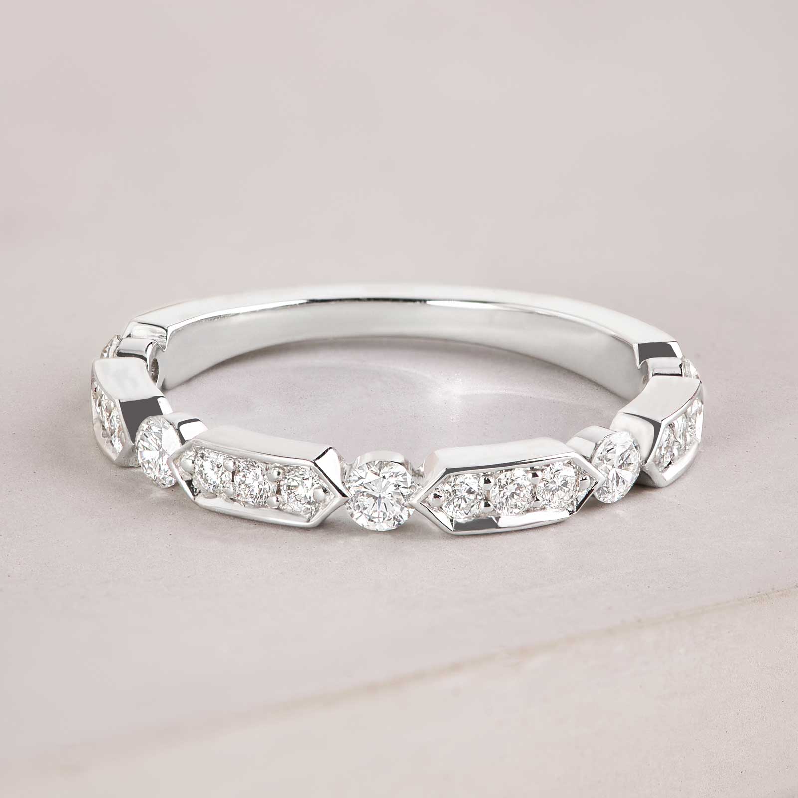0.5 TCW Round Half Eternity Moissanite Wedding Band