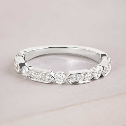 0.5 TCW Round Half Eternity Moissanite Wedding Band