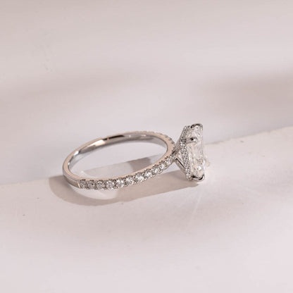 2.0 CT Emerald Pave Moissanite Engagement Ring