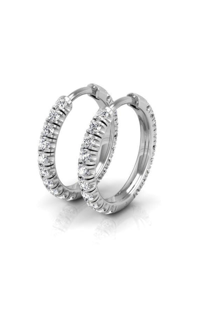 0.61 TCW Round Cut Hoop Moissanite Earrings