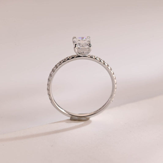 2.0 CT Radiant Pave Moissanite Engagement Ring