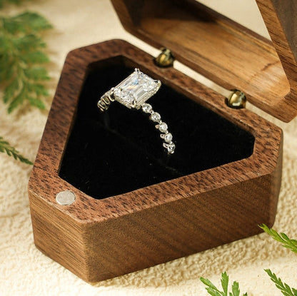 2.0 CT Emerald Pave Moissanite Engagement Ring