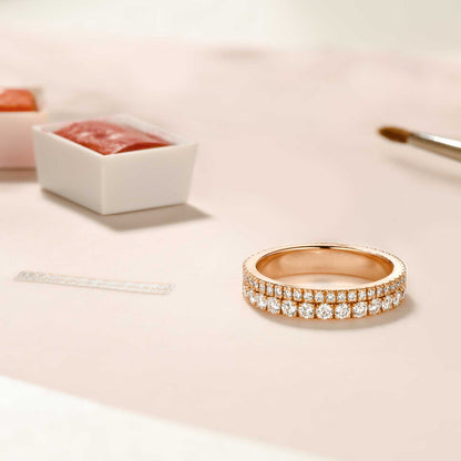 1.09 TCW Round Double & Full Eternity Moissanite Wedding Band