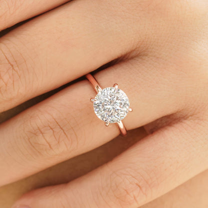 3 CT Round Hidden Halo Moissanite Engagement Ring