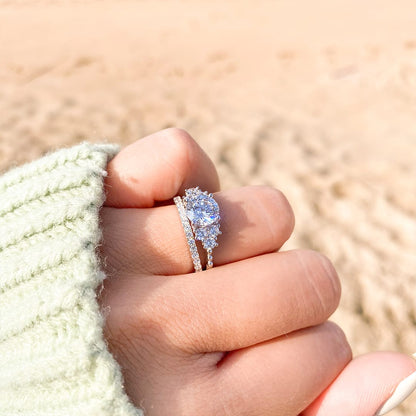 2 CT Round Cluster Moissanite Engagement Ring