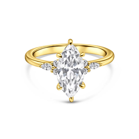 1.5 CT Marquise Cluster Moissanite Engagement Ring