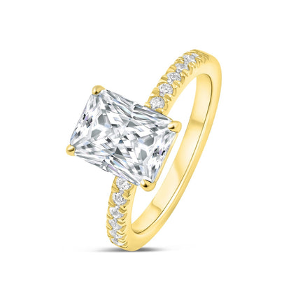 3 CT Radiant Pave Moissanite Engagement Ring