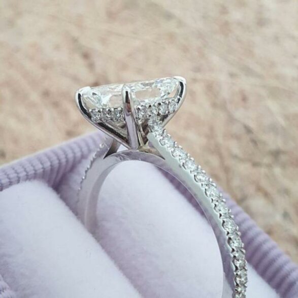 1.67 CT Radiant Pave Moissanite Engagement Ring