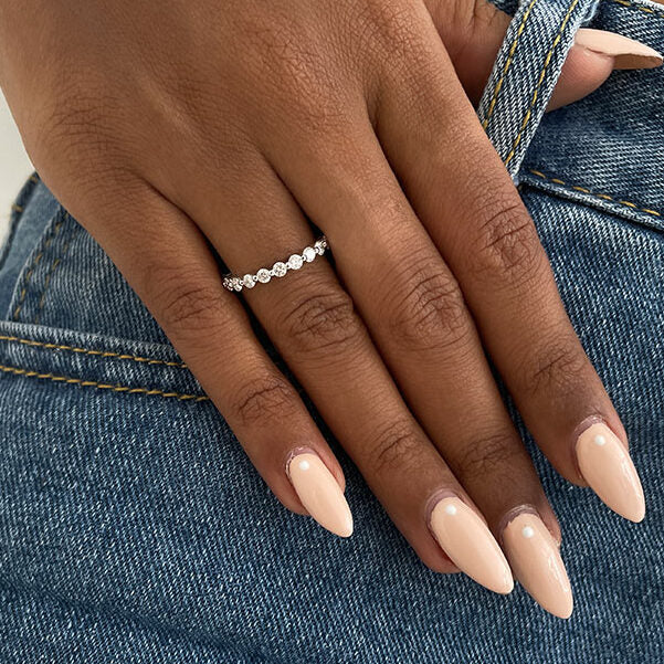 1 TCW Round Full Eternity Moissanite Wedding Band