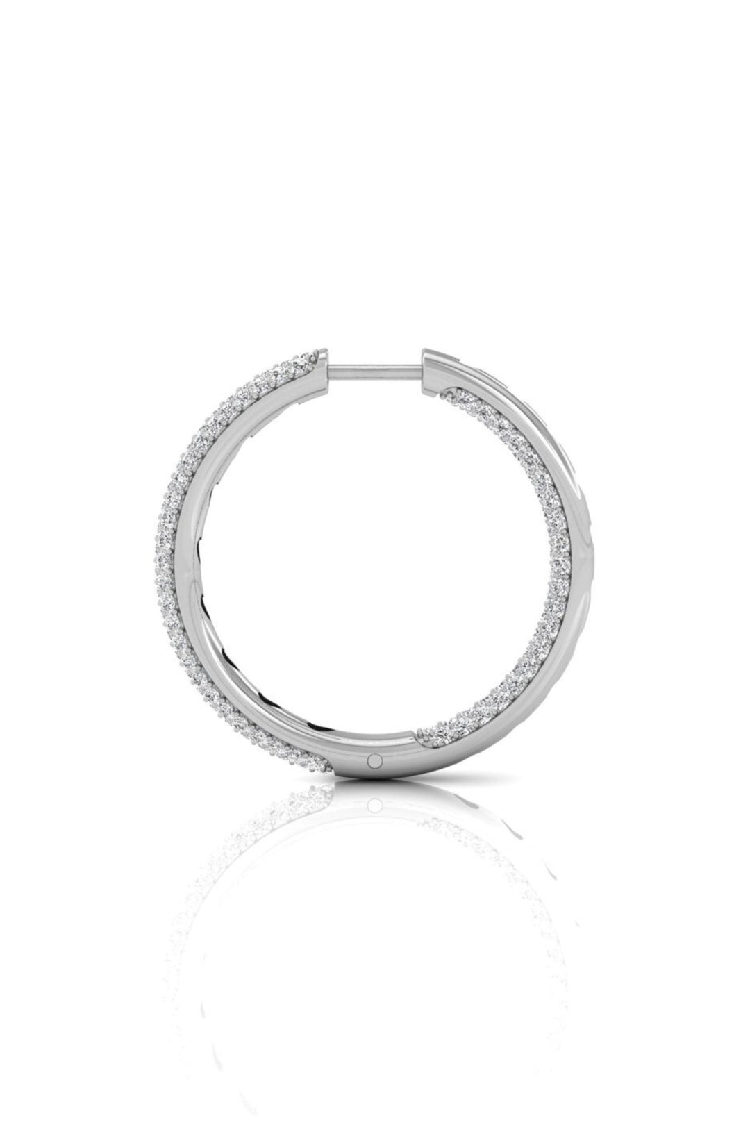 2.13 TCW Round Cut Hoop Moissanite Earrings