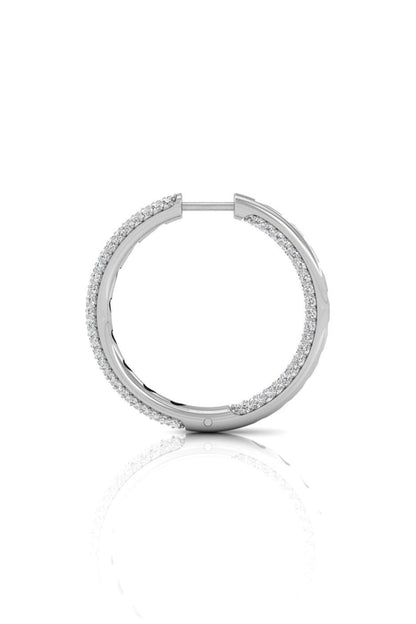 2.13 TCW Round Cut Hoop Moissanite Earrings
