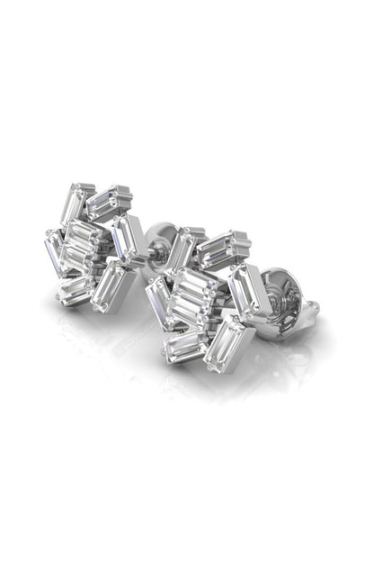 0.65 TCW Baguette Cut Stud Moissanite Earrings