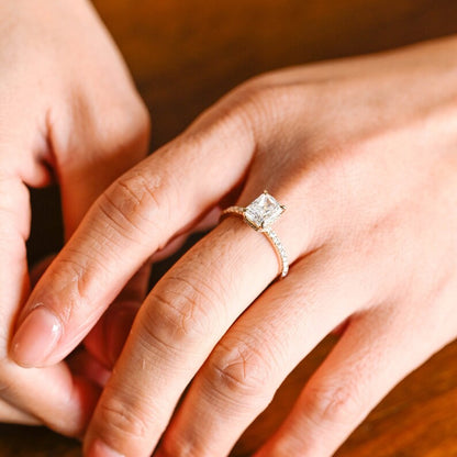 2.0 CT Radiant Pave Moissanite Engagement Ring