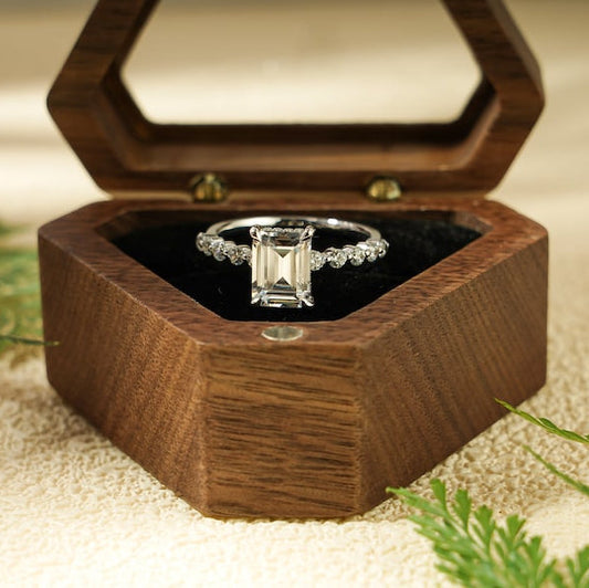 2.0 CT Emerald Pave Moissanite Engagement Ring