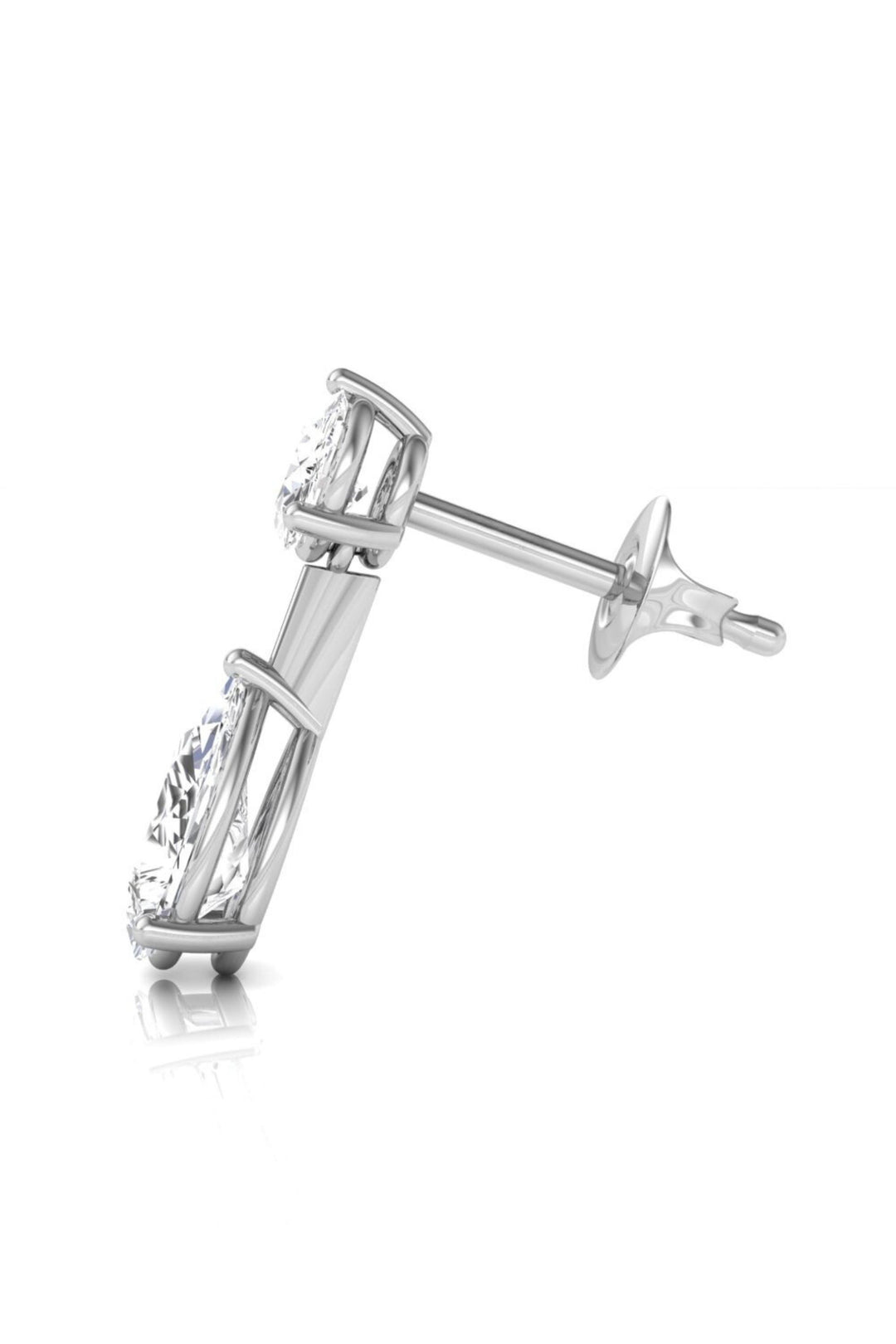 1.83 TCW Pear & Round Cut Stud Moissanite Earrings