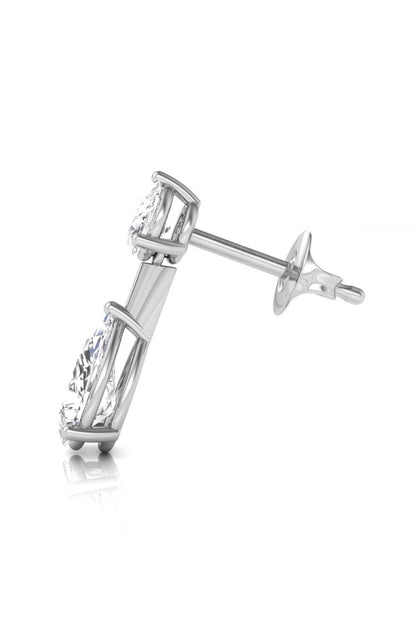 1.83 TCW Pear & Round Cut Stud Moissanite Earrings