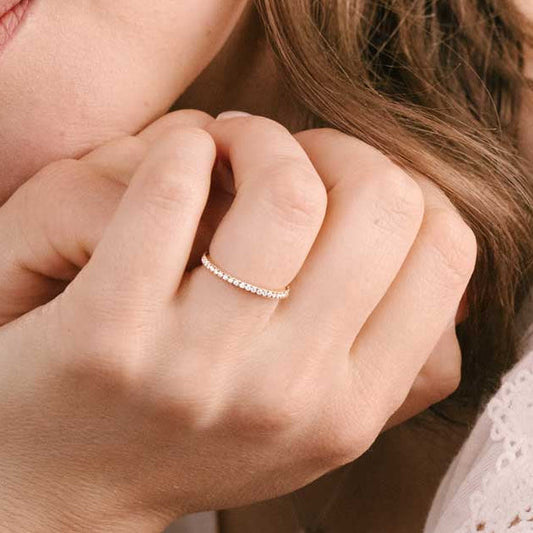 0.2 TCW Round Full Eternity Moissanite Wedding Band