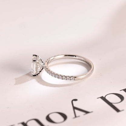 2.0 CT Emerald Pave Moissanite Engagement Ring