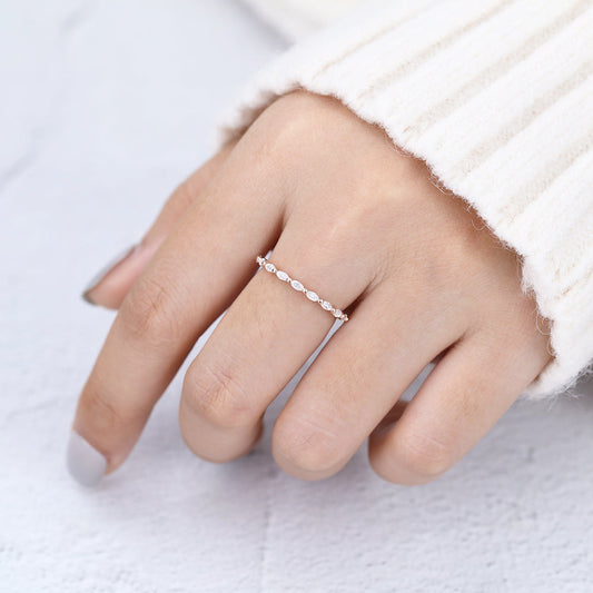 1.44 TCW Marquise Shaped Moissanite Full Eternity Wedding Band