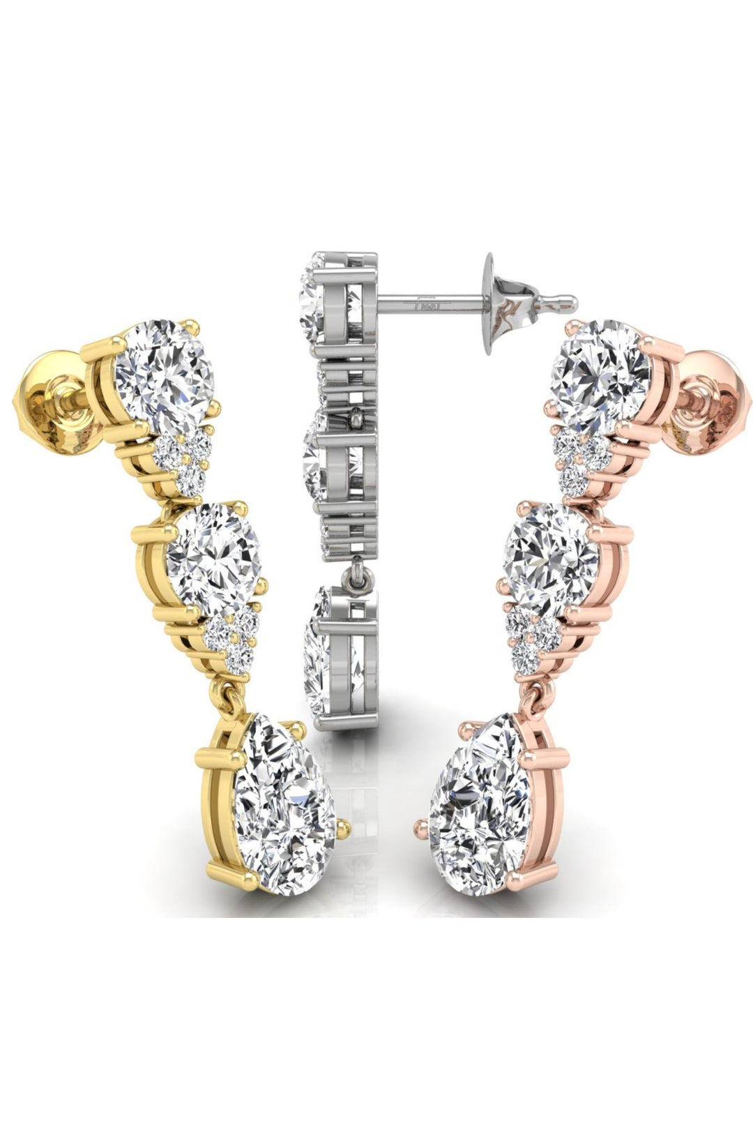 5 TCW Pear Cut Drop Moissanite Earrings