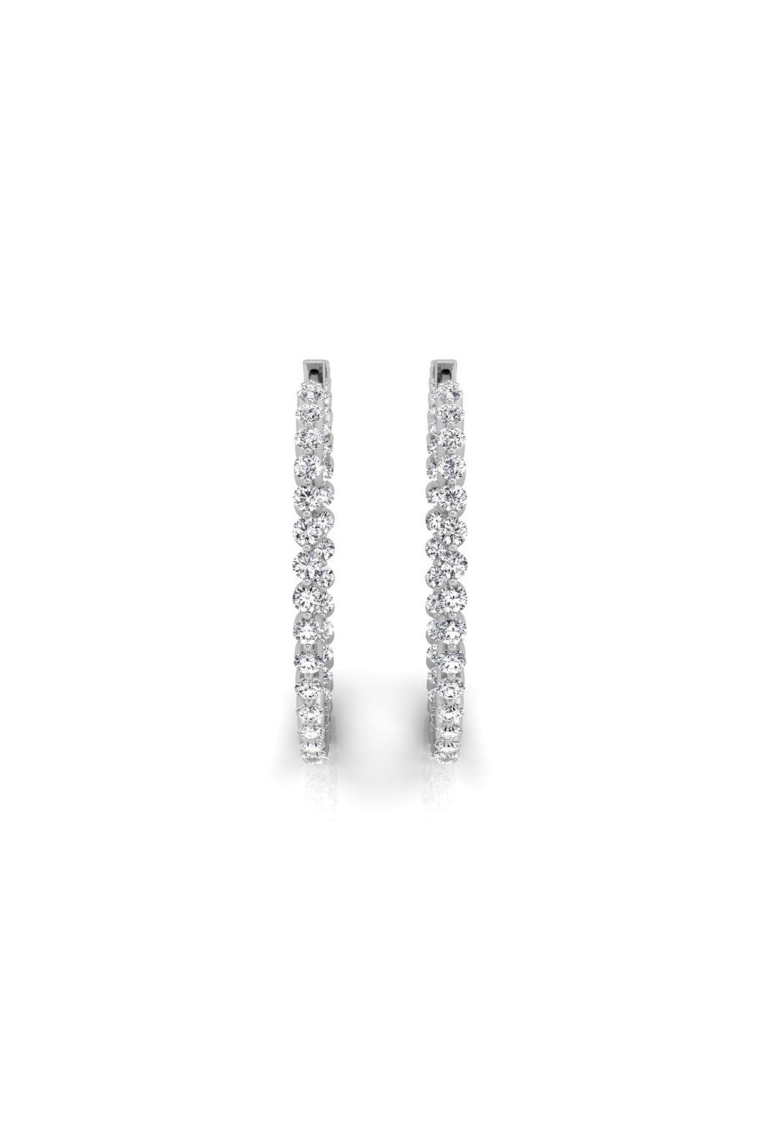 0.32 TCW Round Cut Hoops Moissanite Earrings