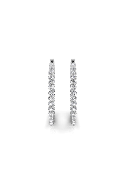 0.32 TCW Round Cut Hoops Moissanite Earrings