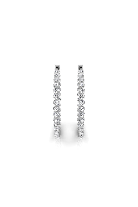 0.32 TCW Round Cut Hoops Moissanite Earrings