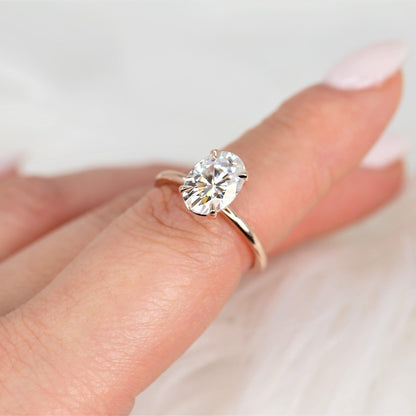 2.5 CT Oval Solitaire Moissanite Engagement Ring