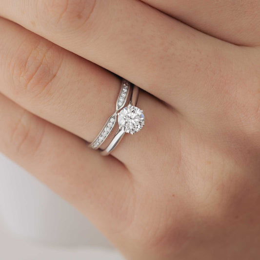 0.22 TCW Round Channel Setting Moissanite Wedding Band