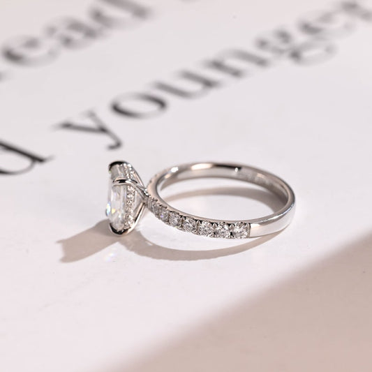 2.5 CT Radiant Pave Moissanite Engagement Ring