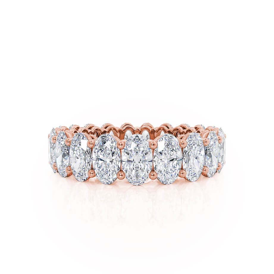 5.46 TCW Oval Full Eternity Moissanite Wedding Band