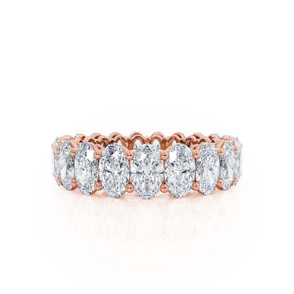 5.46 TCW Oval Full Eternity Moissanite Wedding Band