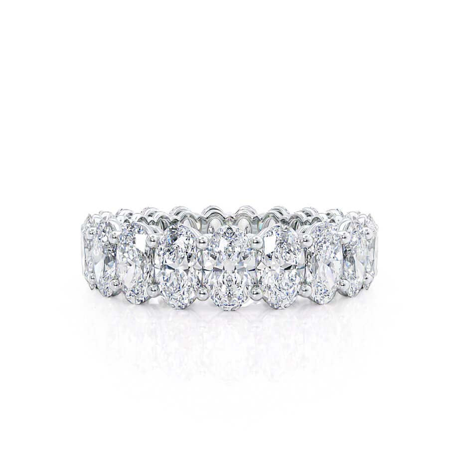 5.46 TCW Oval Full Eternity Moissanite Wedding Band