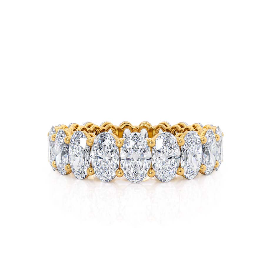 5.46 TCW Oval Full Eternity Moissanite Wedding Band