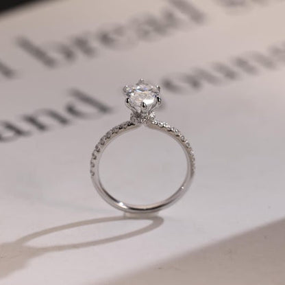 2.0 CT Marquise Pave Moissanite Engagement Ring