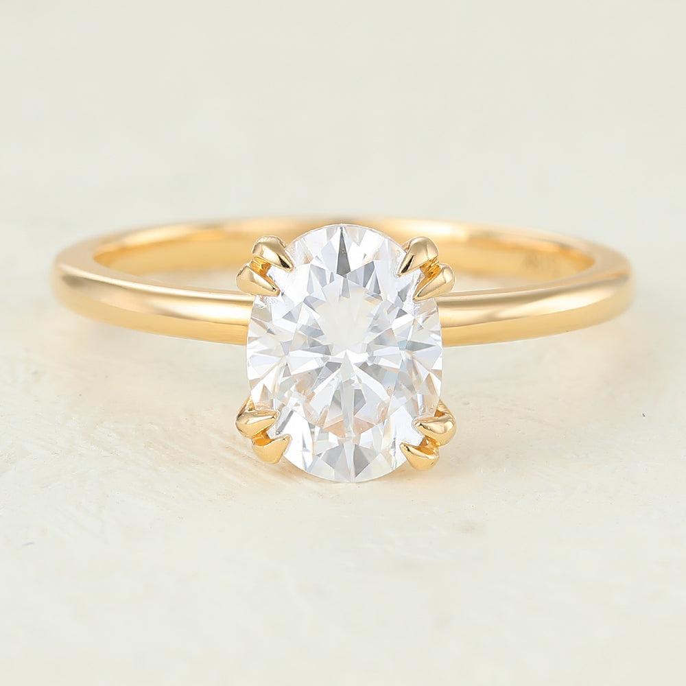 1.33 CT Oval Shaped Moissanite Engagement Ring In Solitaire Design