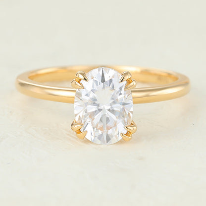 1.33 CT Oval Shaped Moissanite Engagement Ring In Solitaire Design