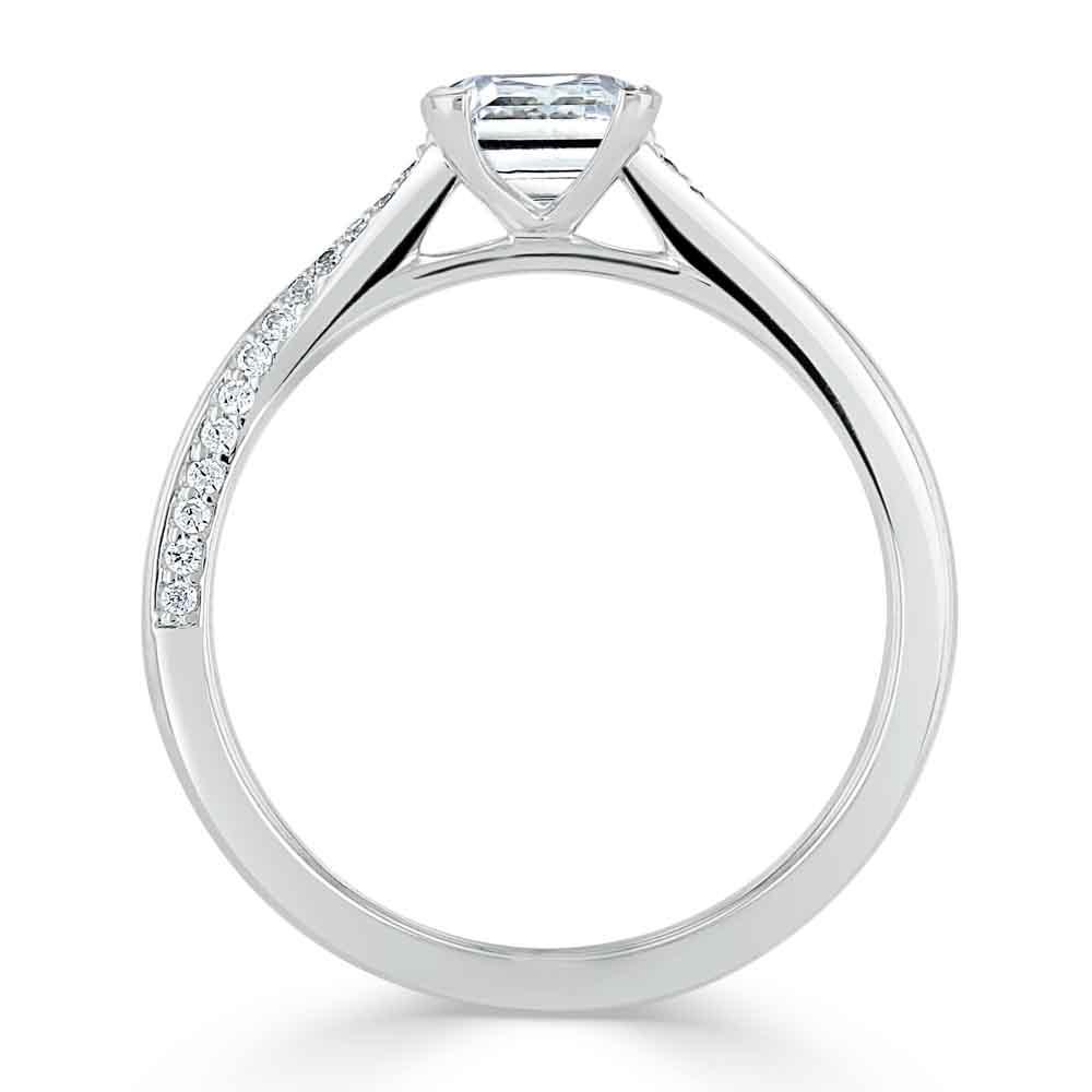 0.75 CT Princess Cut Solitaire Moissanite Engagement Ring 4