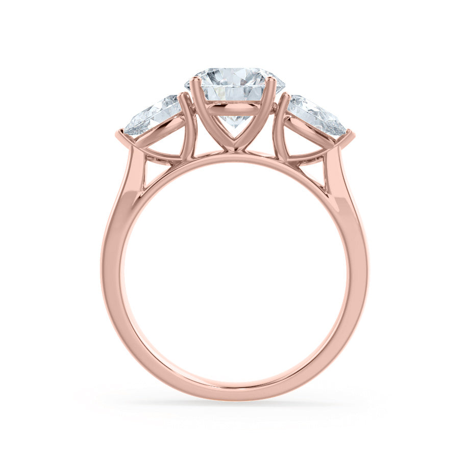 1 CT Round Three Stone Moissanite Engagement Ring