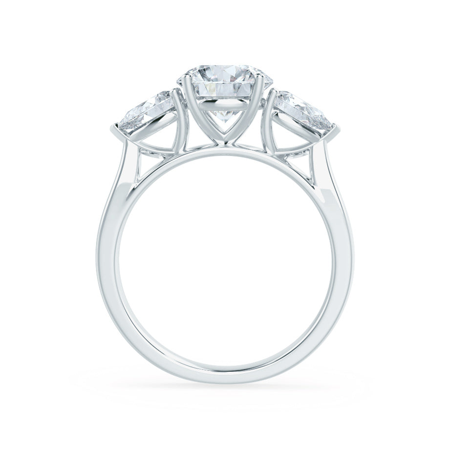 1 CT Round Three Stone Moissanite Engagement Ring
