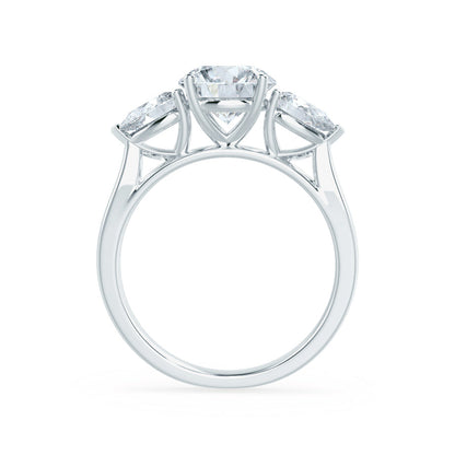 1 CT Round Three Stone Moissanite Engagement Ring