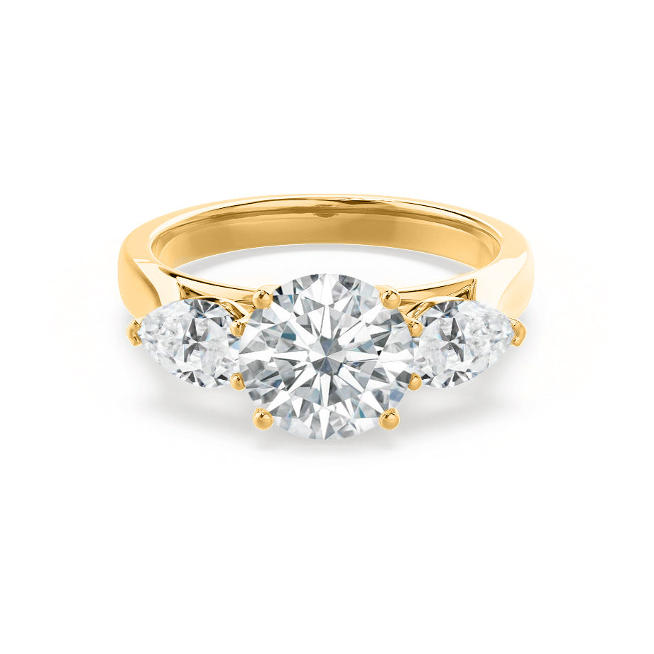 1 CT Round Three Stone Moissanite Engagement Ring