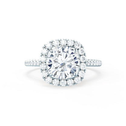 1 CT Round Halo & Pave Moissanite Engagement Ring
