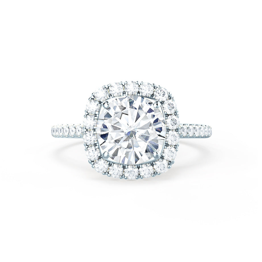 1.2 CT Round Halo & Pave Moissanite Engagement Ring