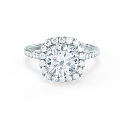 1 CT Round Halo & Pave Moissanite Engagement Ring