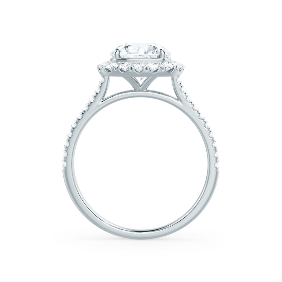 1.2 CT Round Halo & Pave Moissanite Engagement Ring