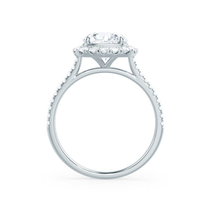 1 CT Round Halo & Pave Moissanite Engagement Ring