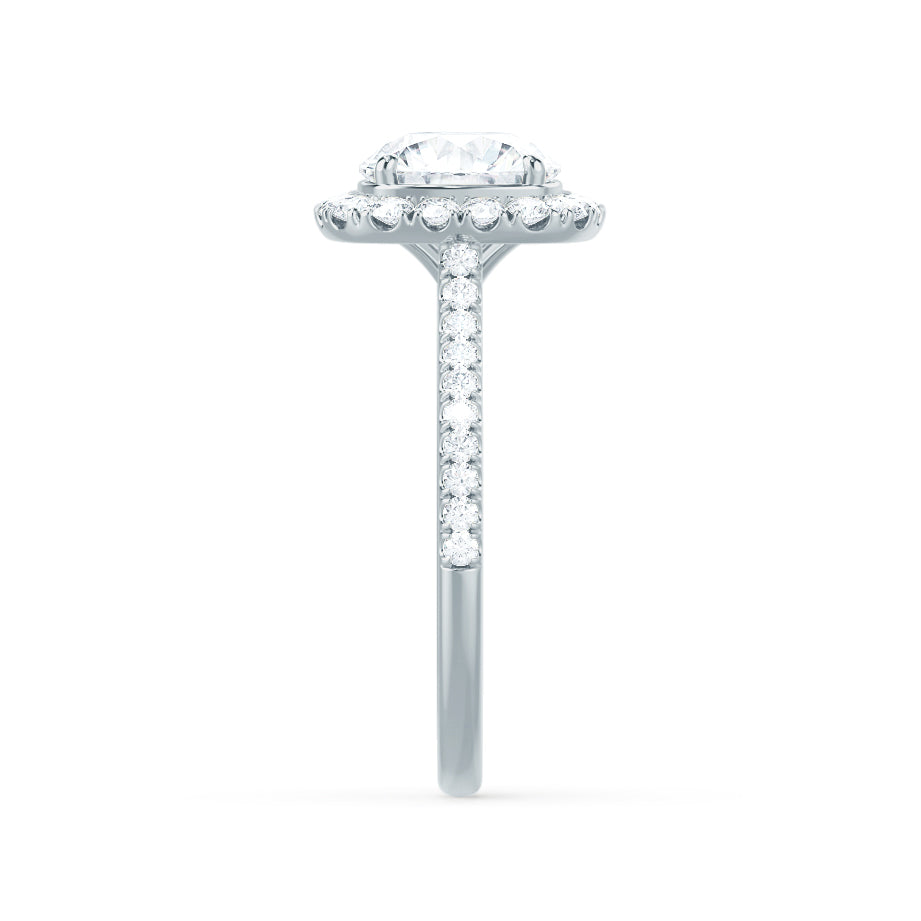 1 CT Round Halo & Pave Moissanite Engagement Ring