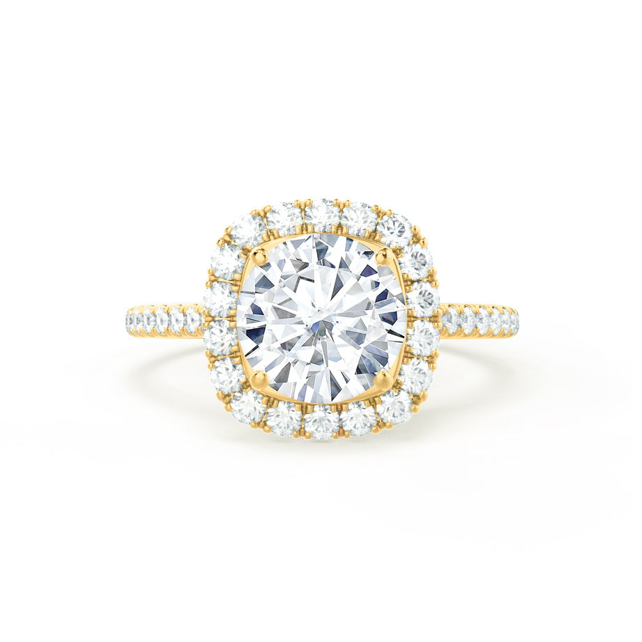 2 CT Round Halo & Pave Moissanite Engagement Ring
